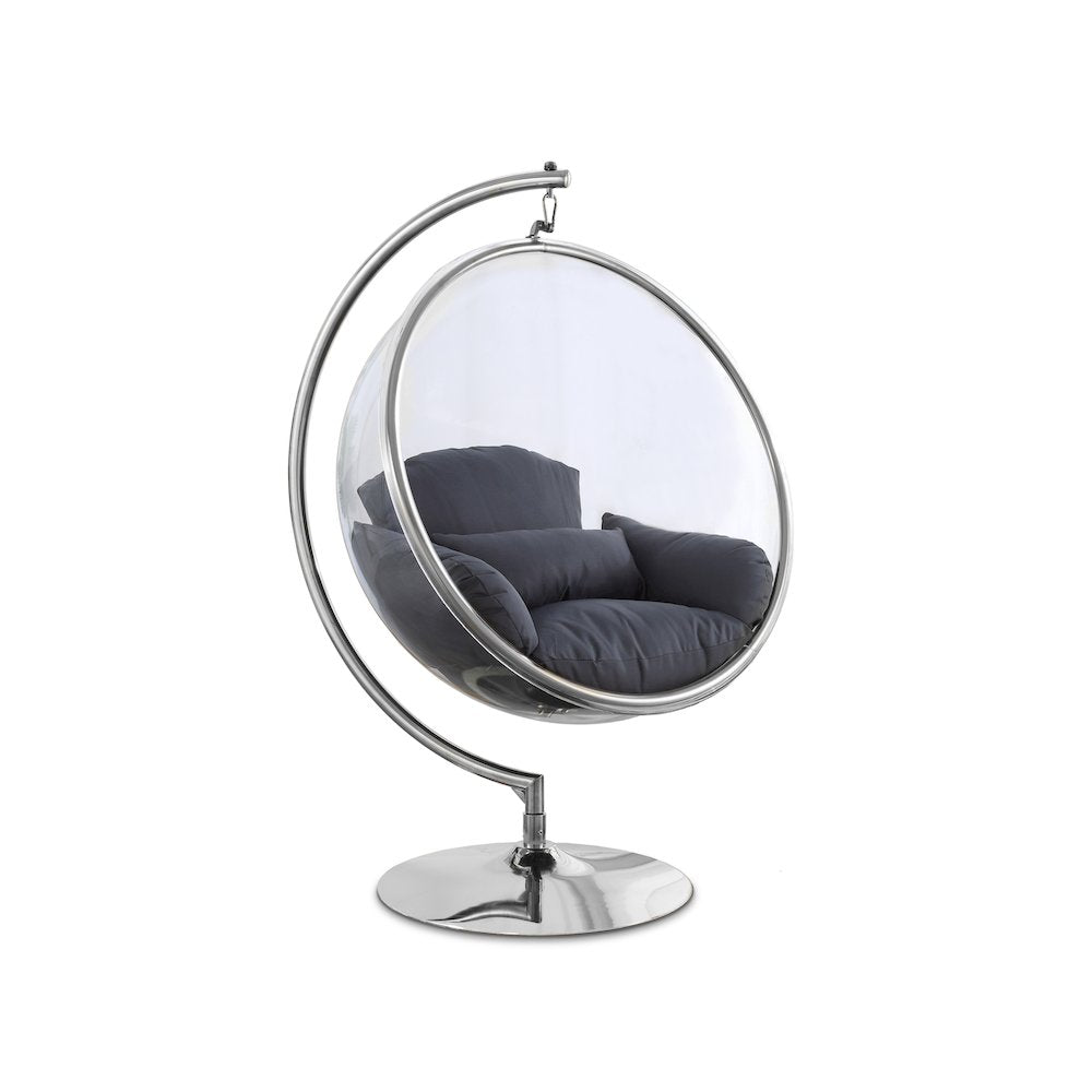 Luna Grey Durable Fabric Acrylic Swing Chair