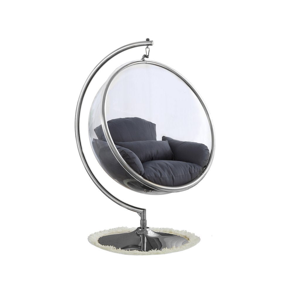 Luna Grey Durable Fabric Acrylic Swing Chair