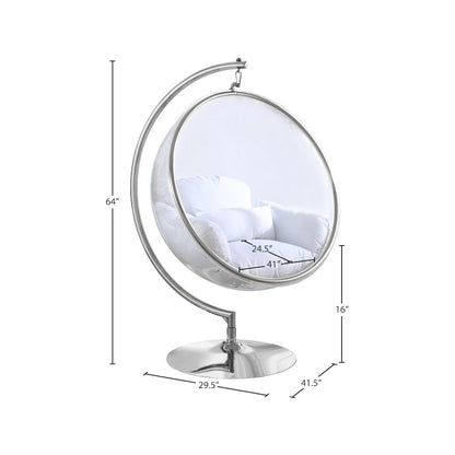 Luna White Durable Fabric Acrylic Swing Chair