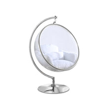 Luna White Durable Fabric Acrylic Swing Chair