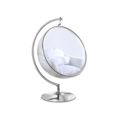 Luna White Durable Fabric Acrylic Swing Chair