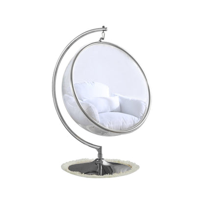 Luna White Durable Fabric Acrylic Swing Chair