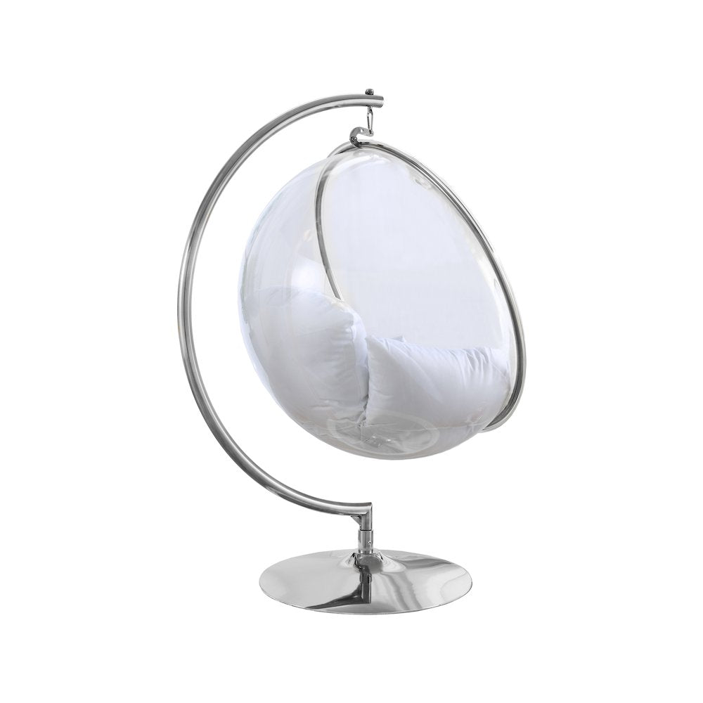 Luna White Durable Fabric Acrylic Swing Chair
