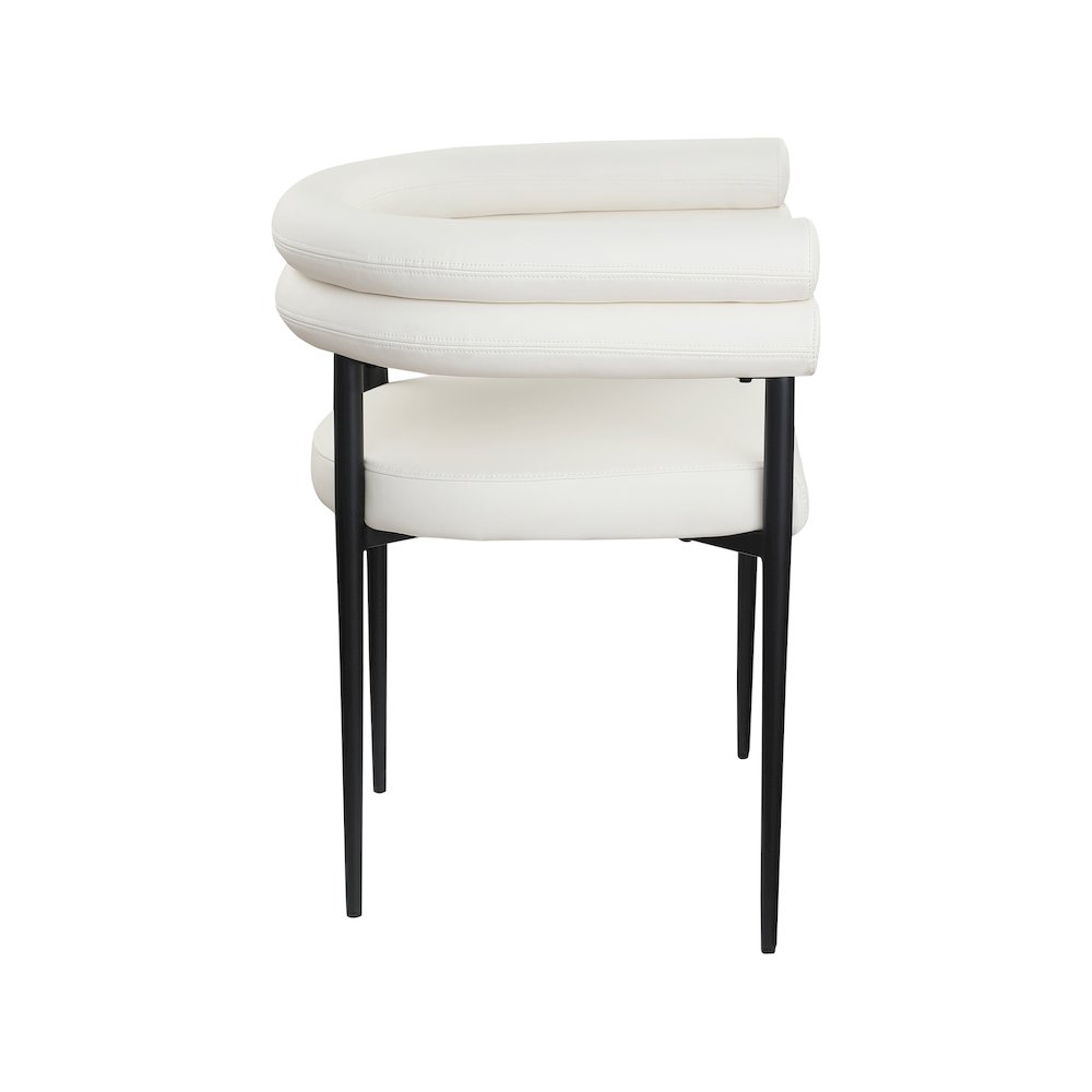Lavina Cream Vegan Leather Dining Chair, Set of 2