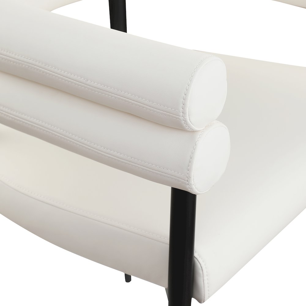 Lavina Cream Vegan Leather Dining Chair, Set of 2