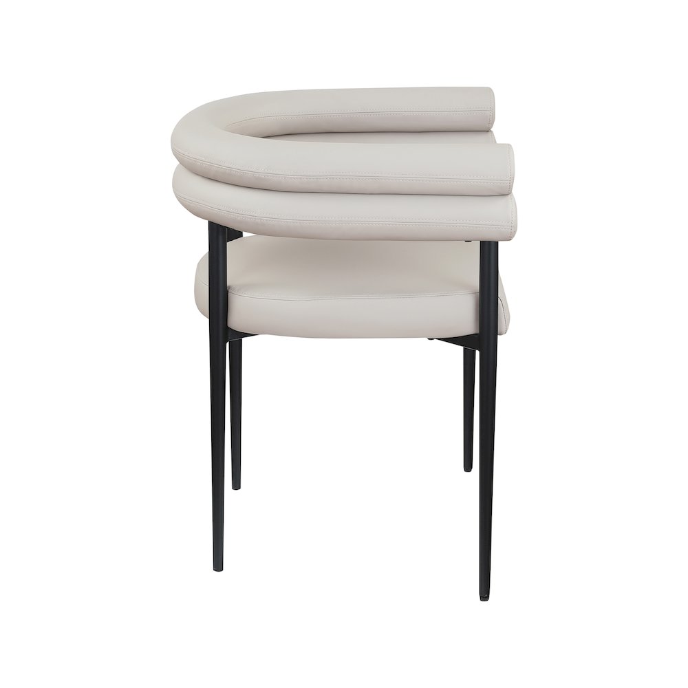 Lavina Taupe Vegan Leather Dining Chair, Set of 2