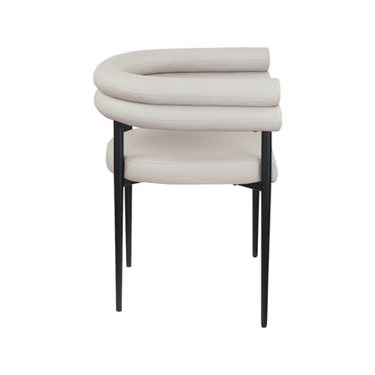 Lavina Taupe Vegan Leather Dining Chair, Set of 2