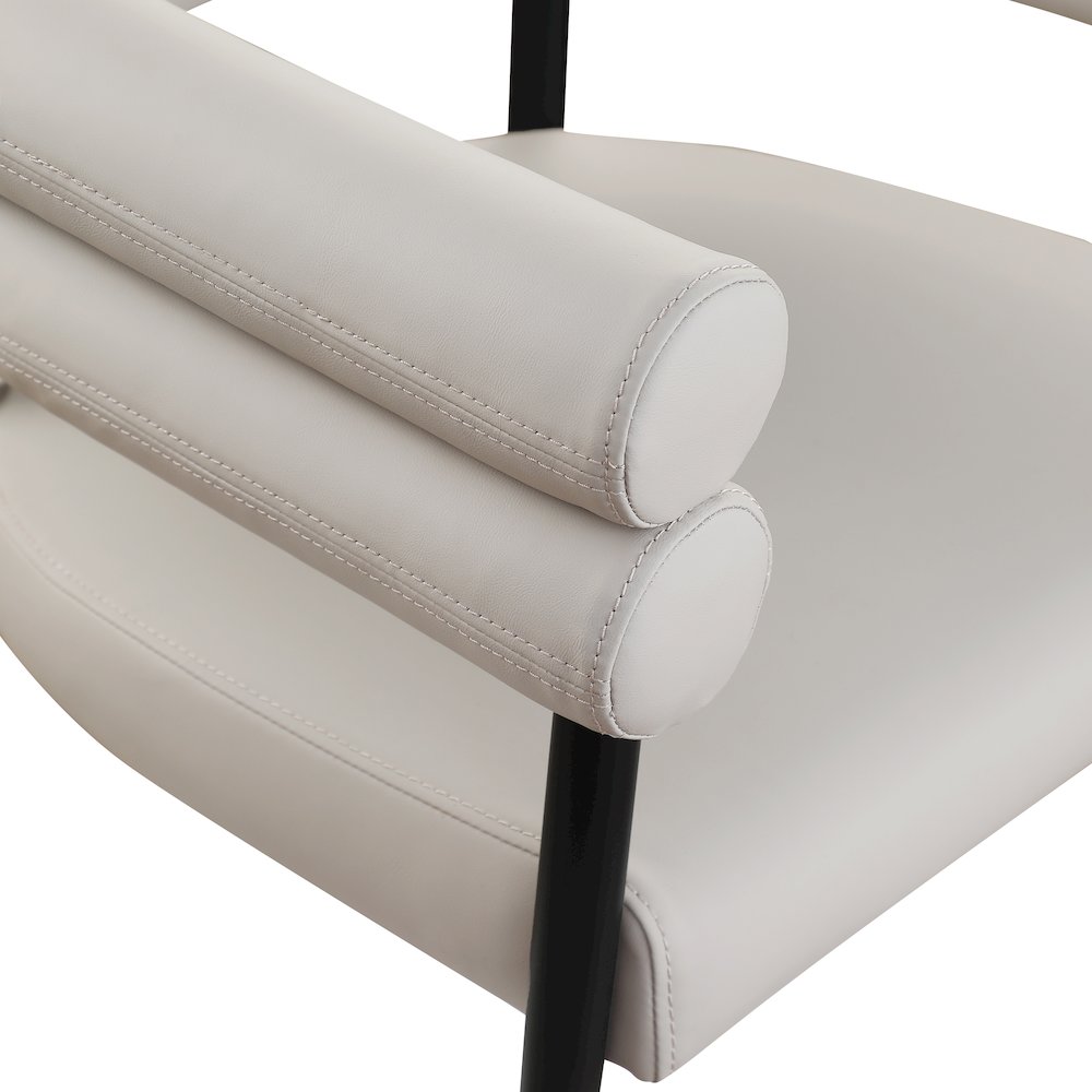 Lavina Taupe Vegan Leather Dining Chair, Set of 2