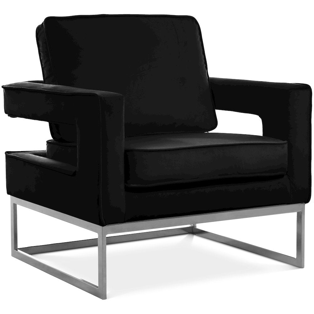 Noah Black Velvet Accent Chair