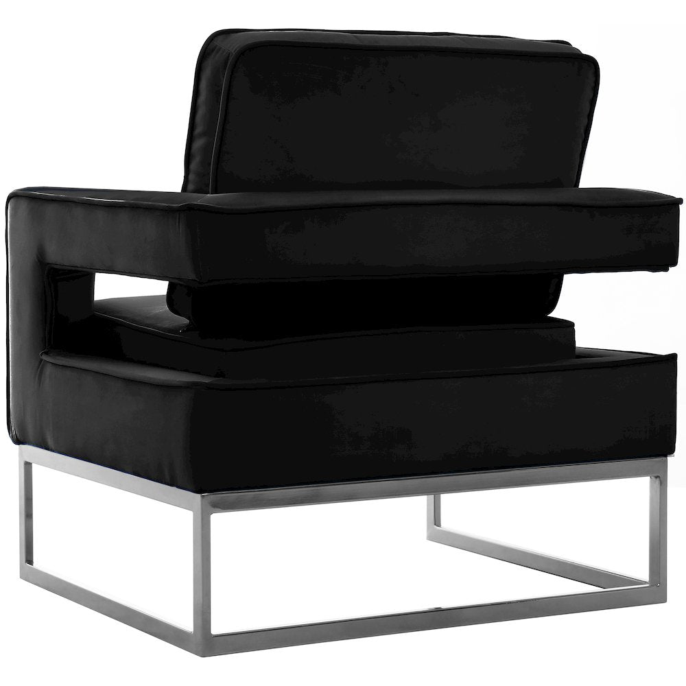 Noah Black Velvet Accent Chair