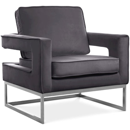 Noah Grey Velvet Accent Chair