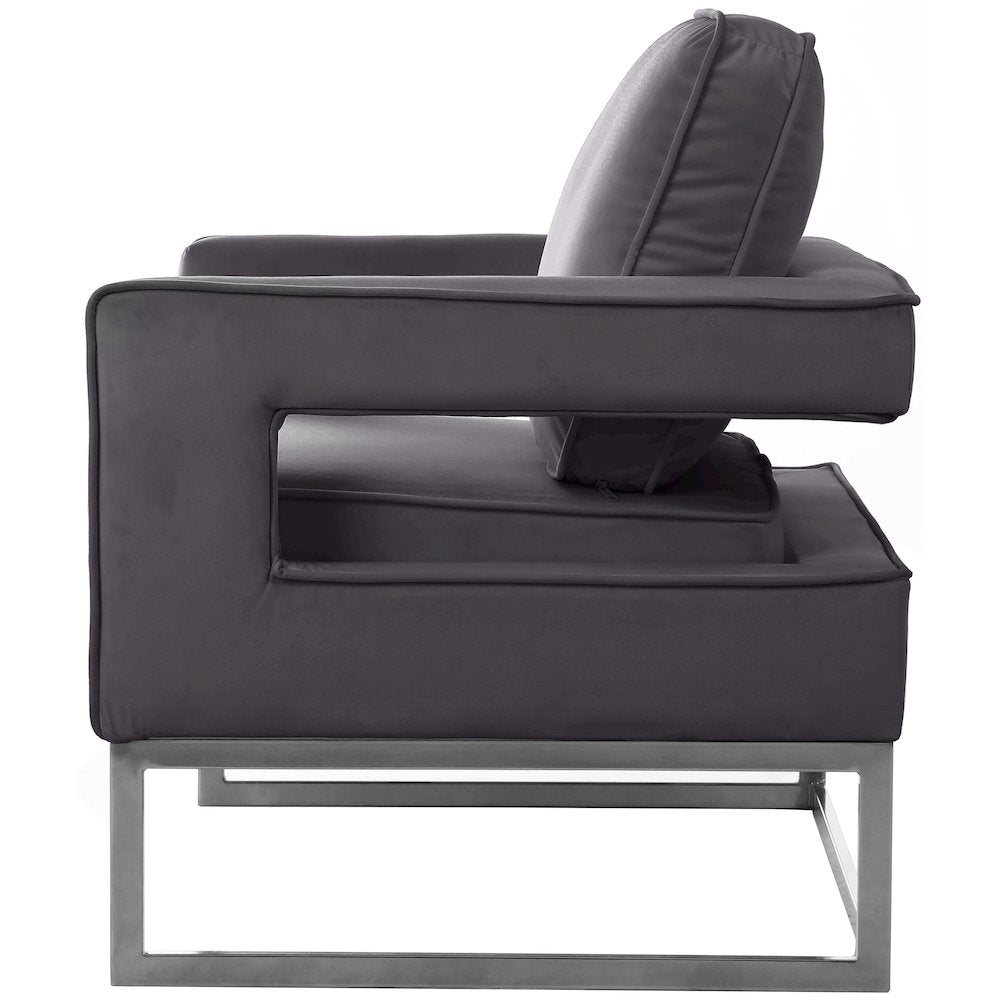 Noah Grey Velvet Accent Chair