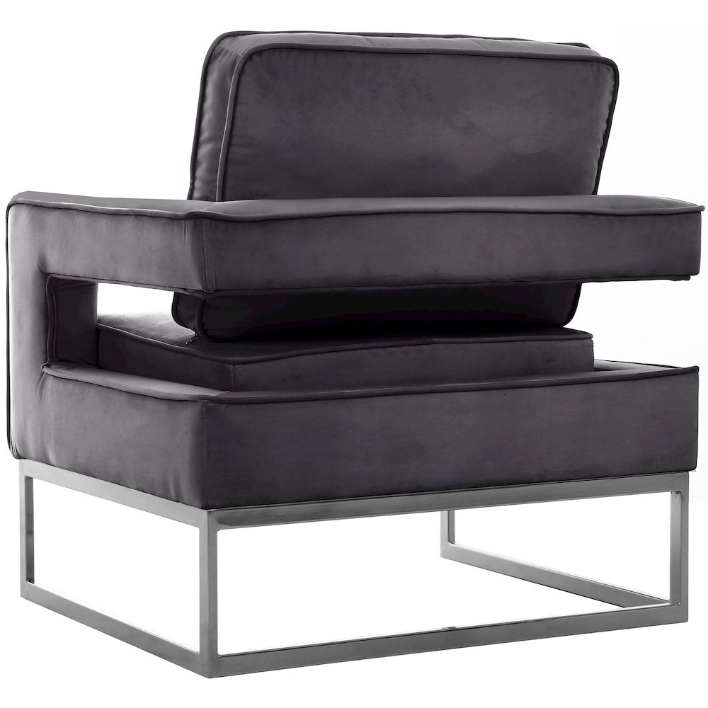 Noah Grey Velvet Accent Chair
