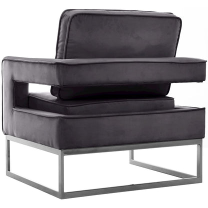 Noah Grey Velvet Accent Chair