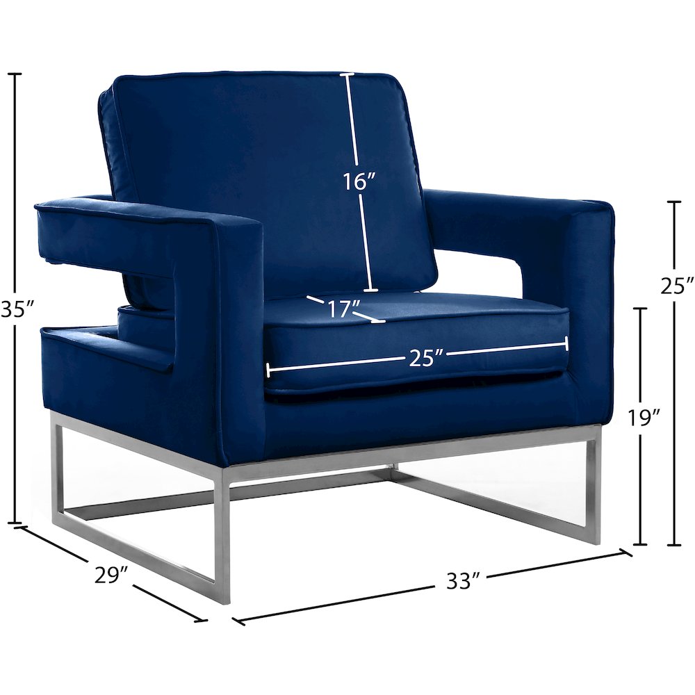 Noah Navy Velvet Accent Chair