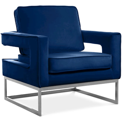 Noah Navy Velvet Accent Chair