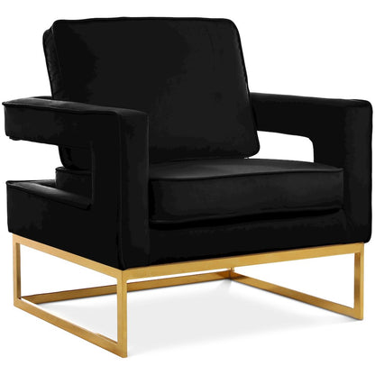 Noah Black Velvet Accent Chair
