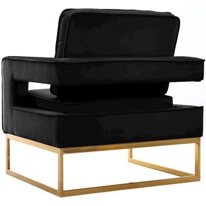 Noah Black Velvet Accent Chair