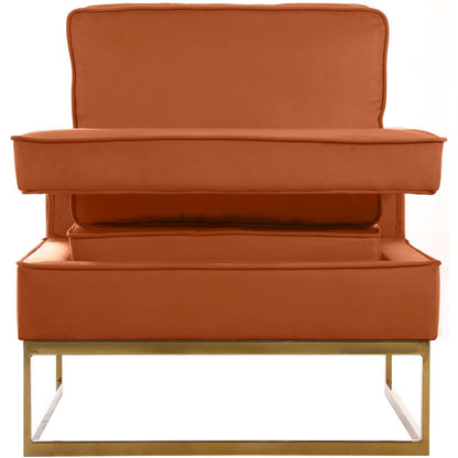 Noah Cognac Velvet Accent Chair