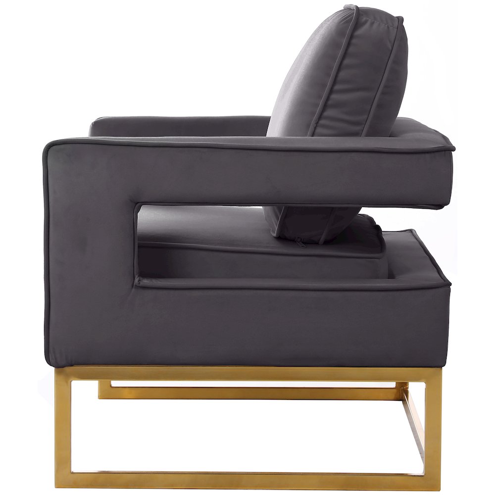 Noah Grey Velvet Accent Chair
