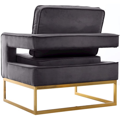 Noah Grey Velvet Accent Chair
