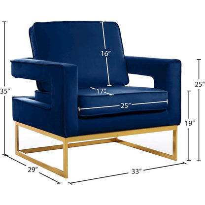 Noah Navy Velvet Accent Chair