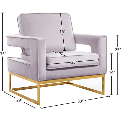 Noah Pink Velvet Accent Chair