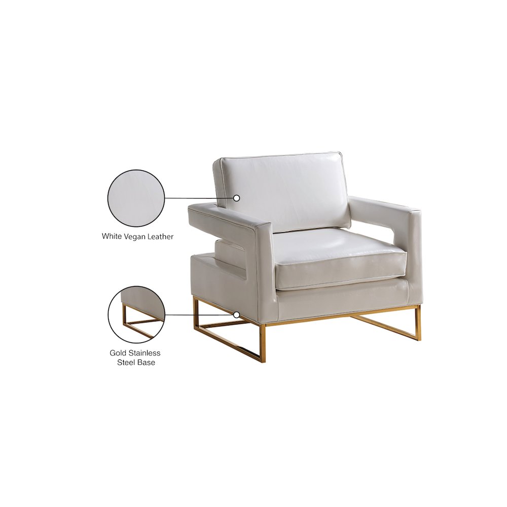 Amelia White Vegan Leather Accent Chair