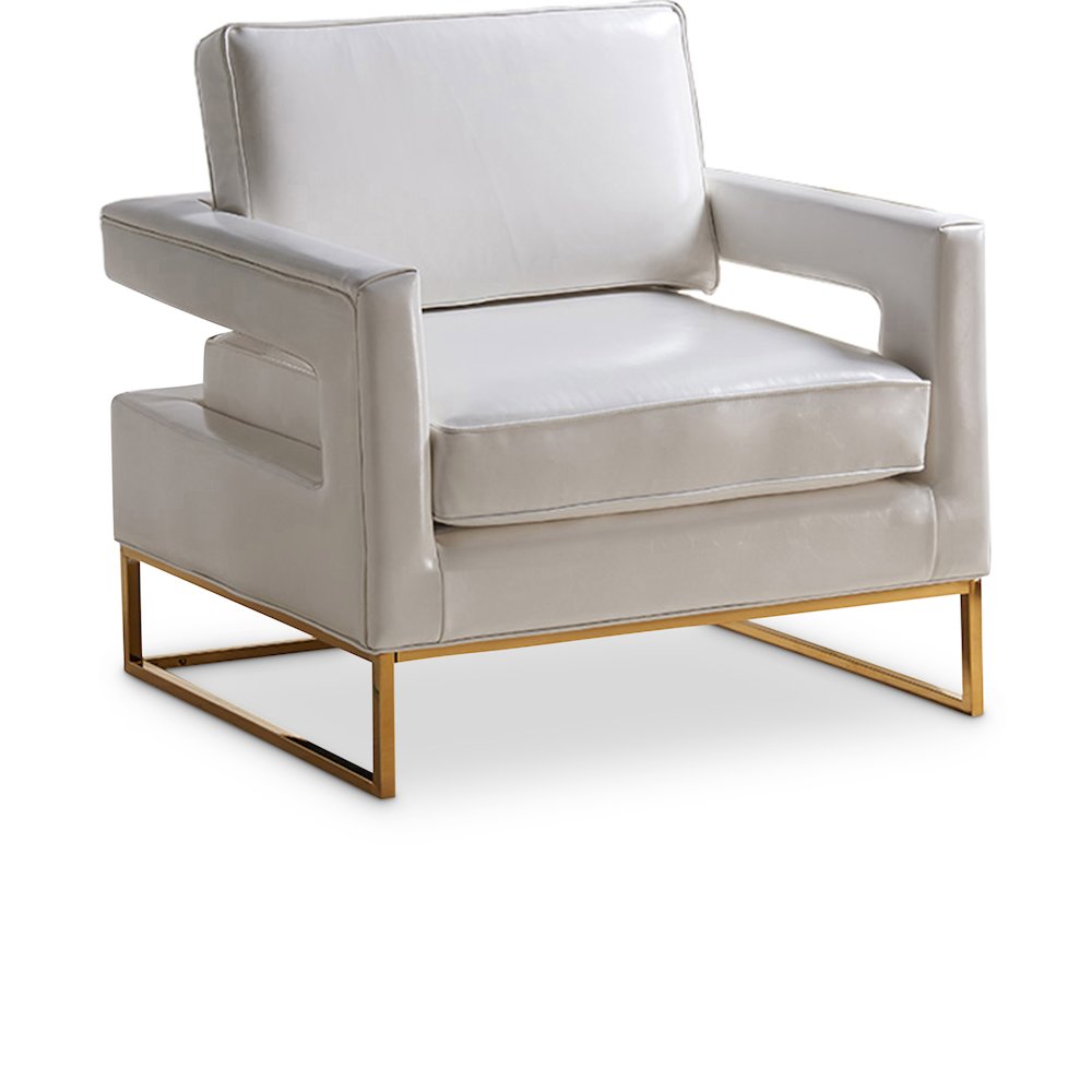 Amelia White Vegan Leather Accent Chair