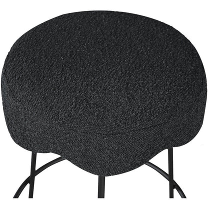 Fleur Black Fabric Counter Stool