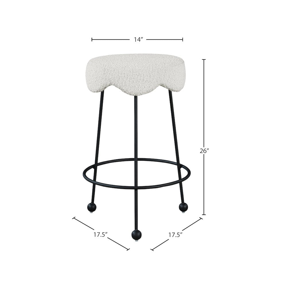 Fleur Cream Fabric Counter Stool