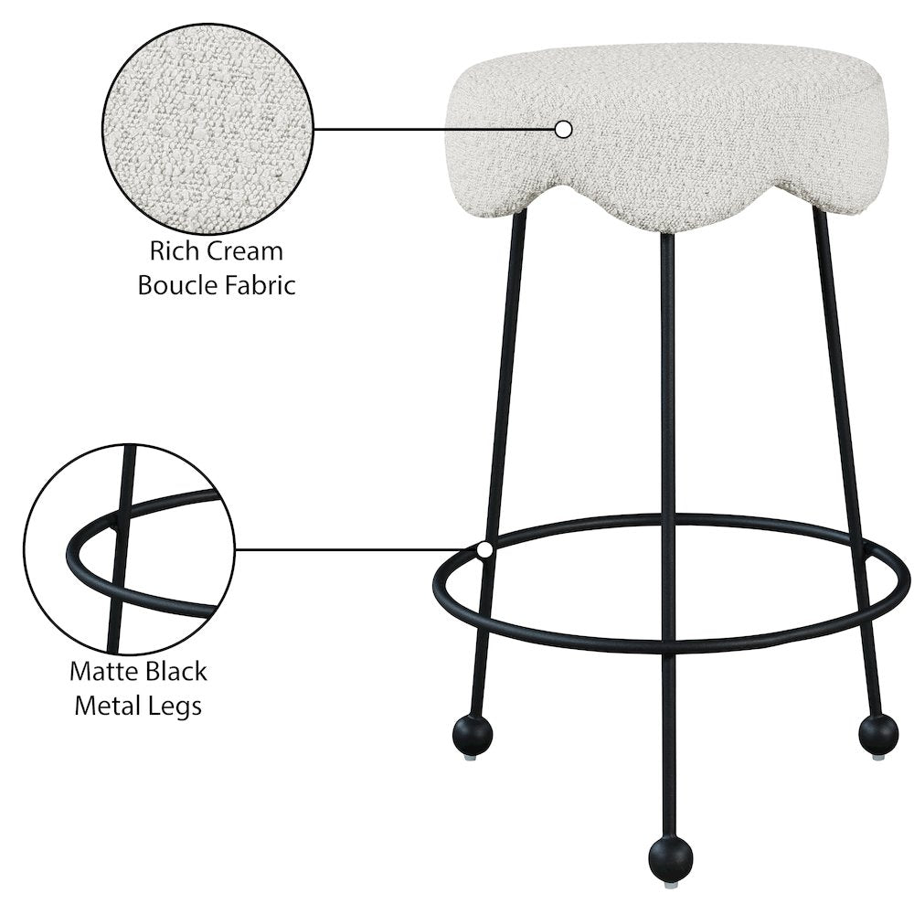Fleur Cream Fabric Counter Stool