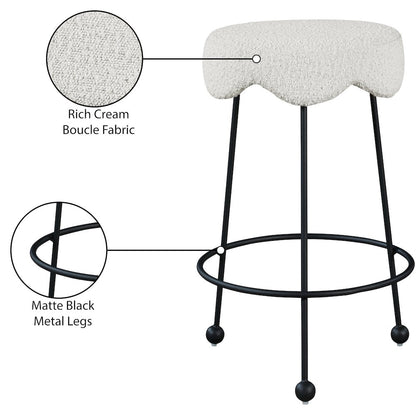 Fleur Cream Fabric Counter Stool