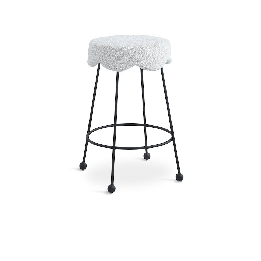 Fleur Cream Fabric Counter Stool