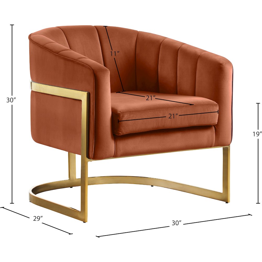 Carter Cognac Velvet Accent Chair