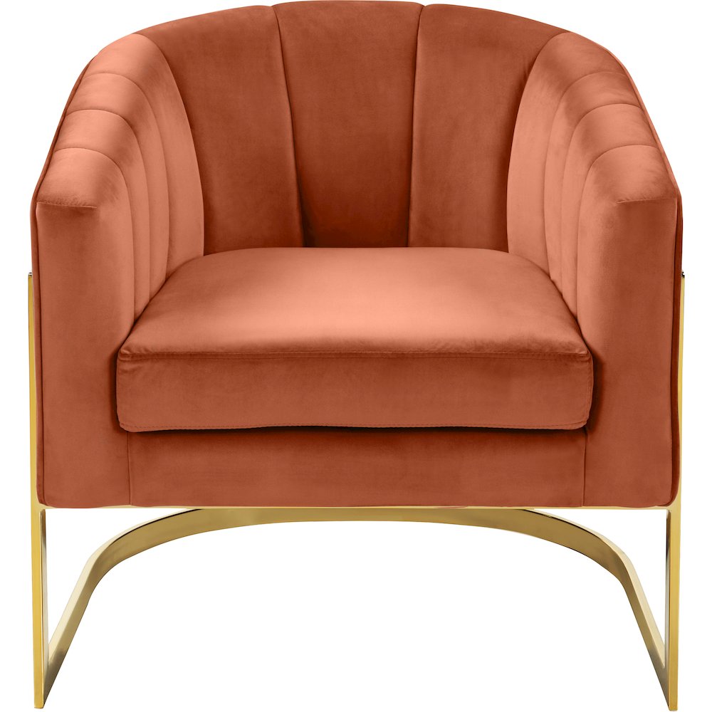 Carter Cognac Velvet Accent Chair