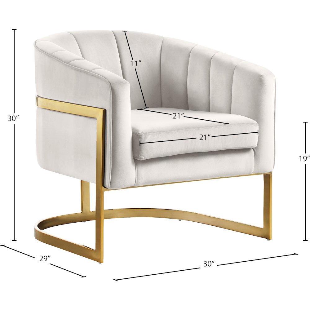 Carter Cream Velvet Accent Chair