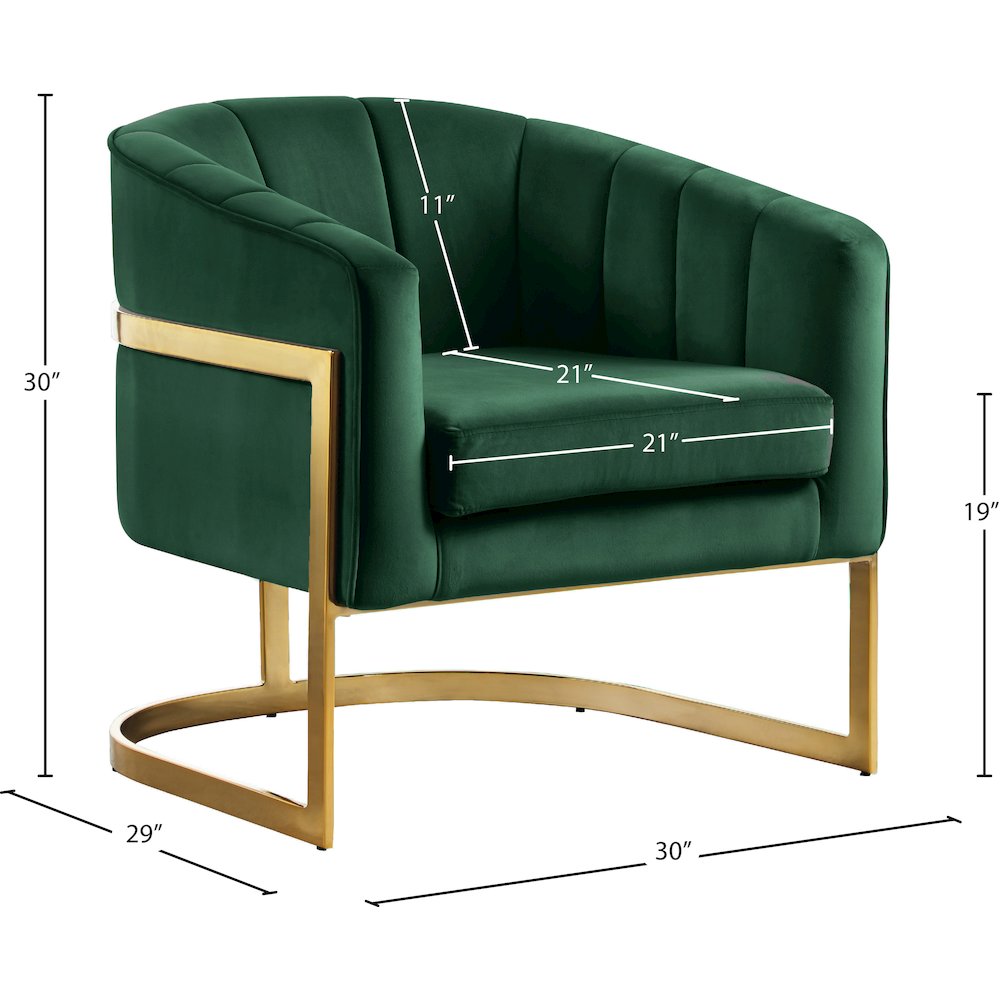 Carter Green Velvet Accent Chair