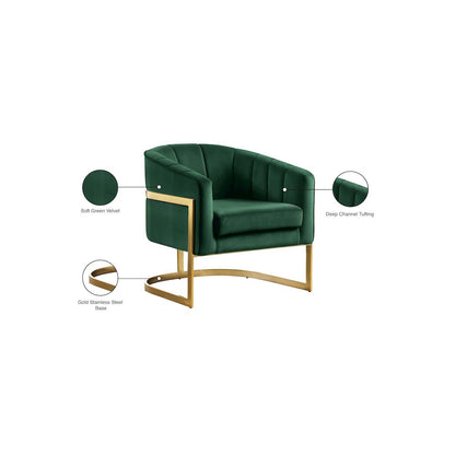 Carter Green Velvet Accent Chair