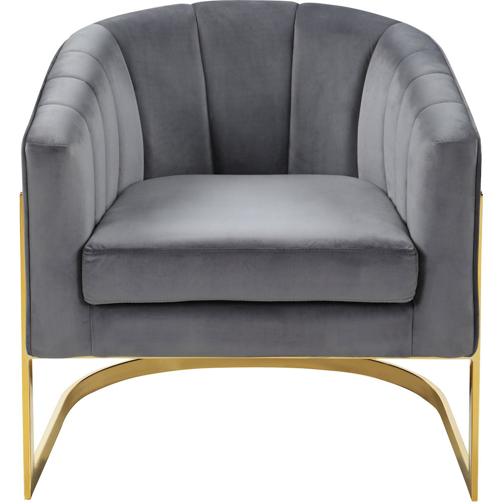 Carter Grey Velvet Accent Chair