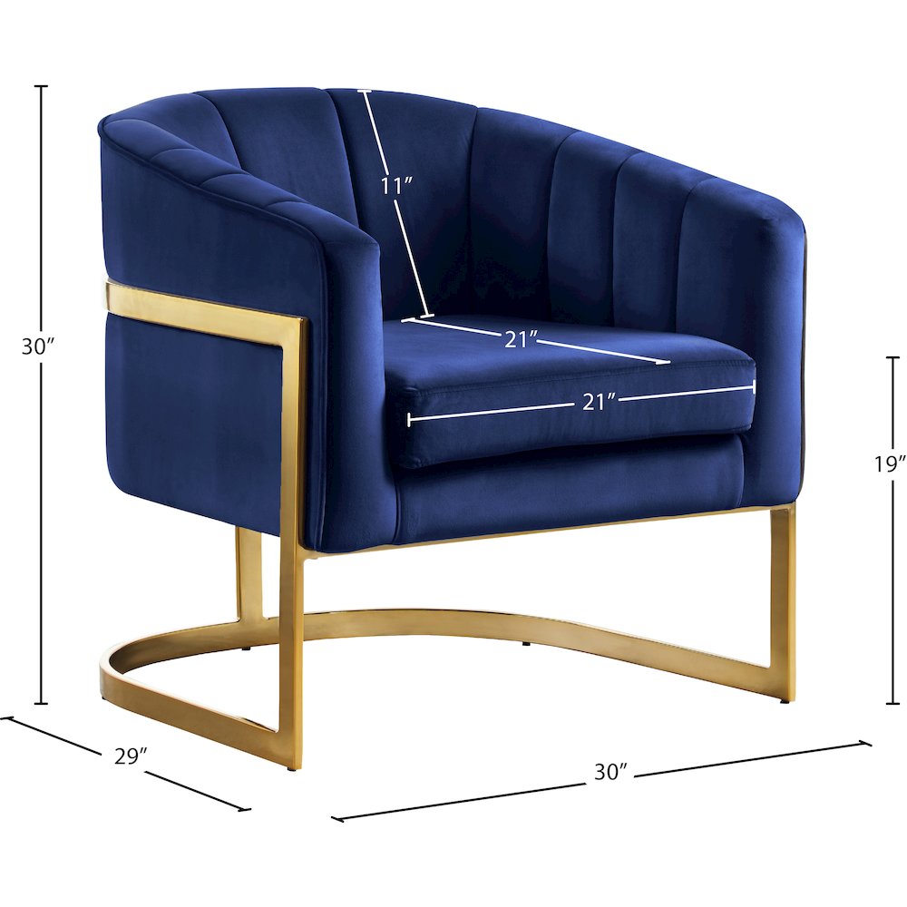 Carter Navy Velvet Accent Chair