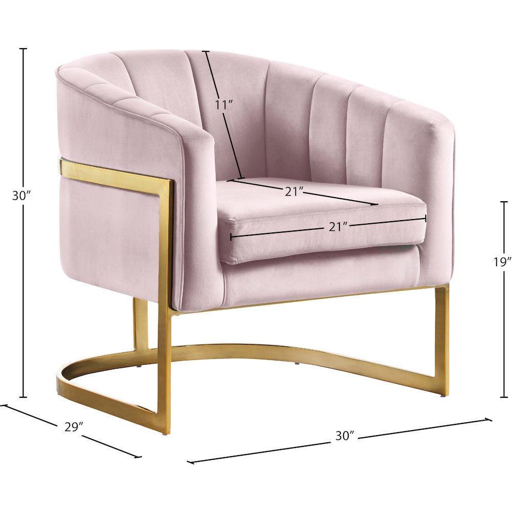 Carter Pink Velvet Accent Chair