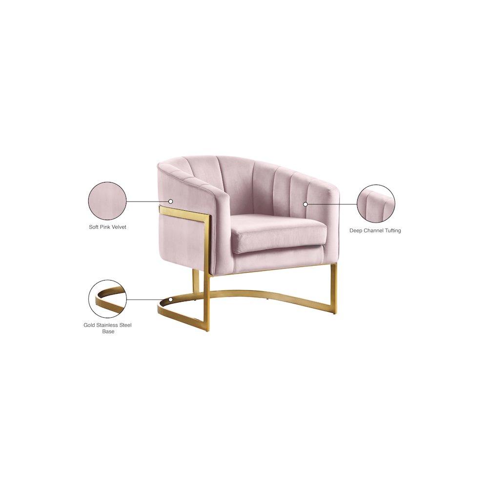 Carter Pink Velvet Accent Chair