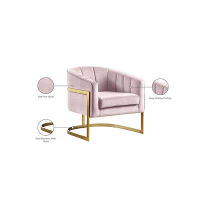 Carter Pink Velvet Accent Chair