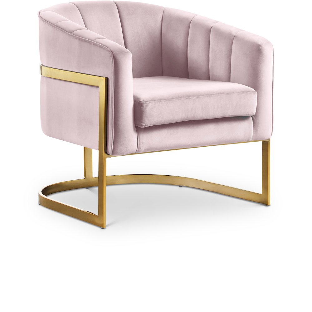 Carter Pink Velvet Accent Chair