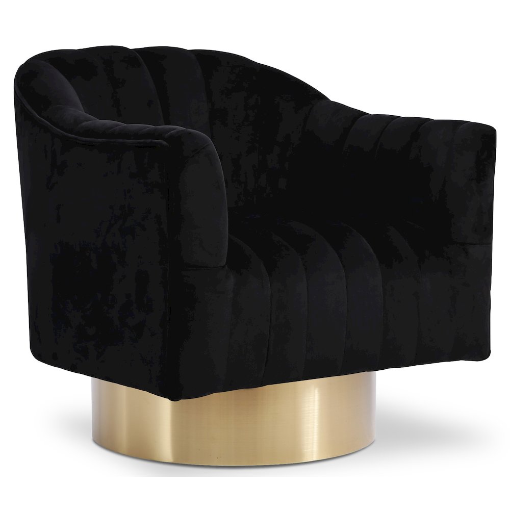 Farrah Black Velvet Accent Chair