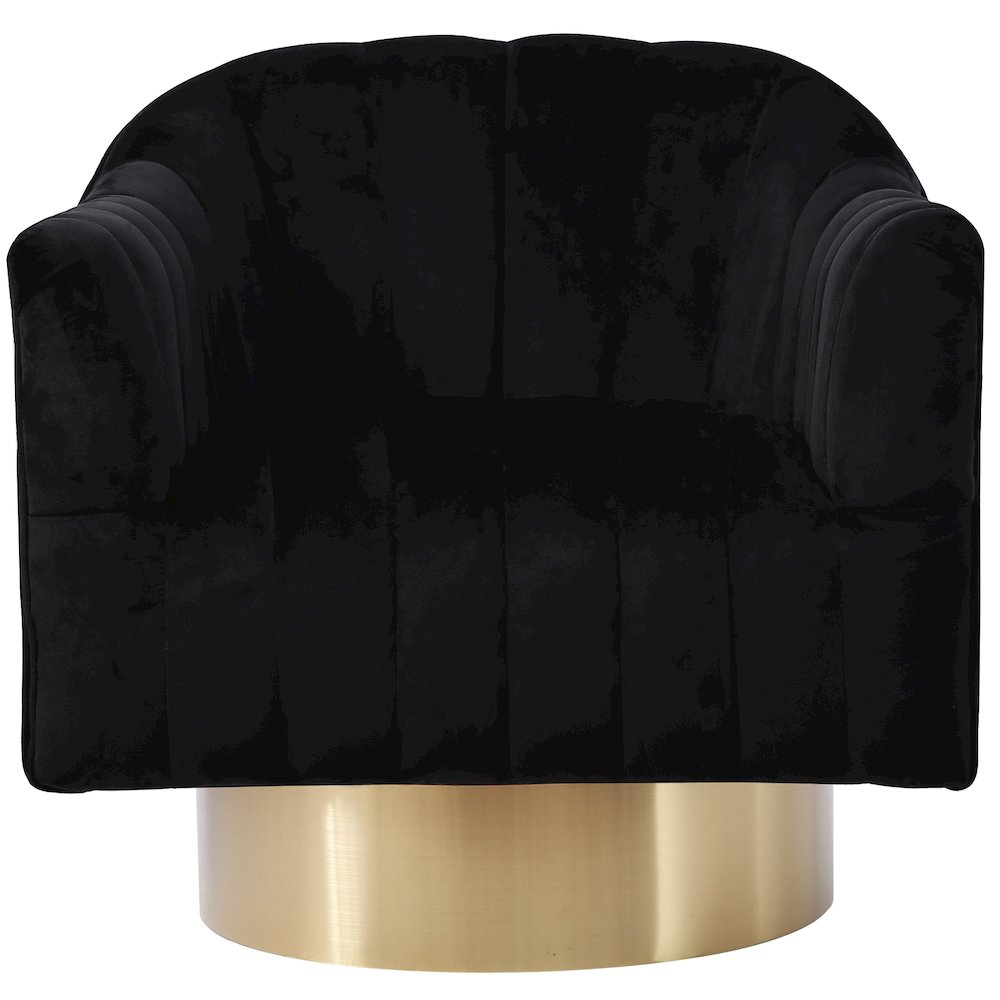 Farrah Black Velvet Accent Chair