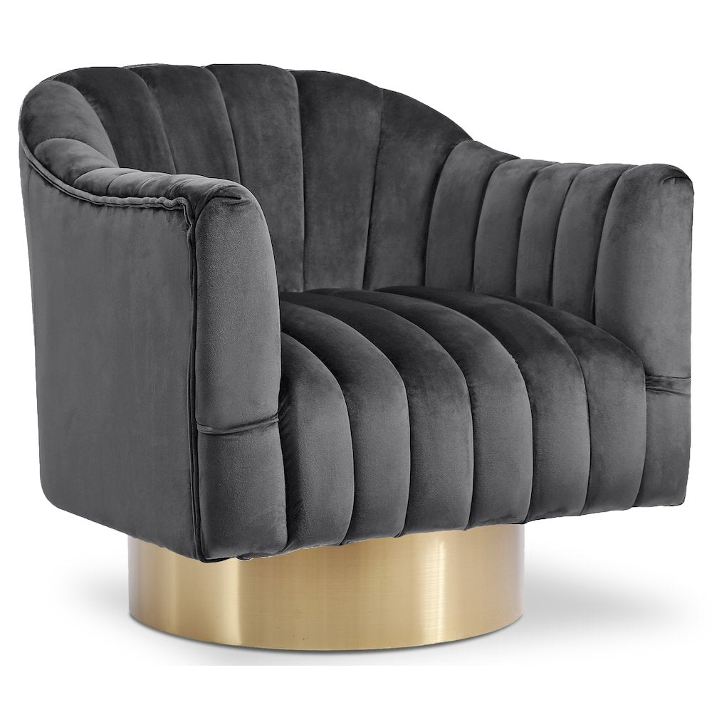 Farrah Grey Velvet Accent Chair