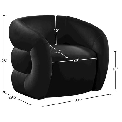 Roxbury Black Velvet Accent Chair