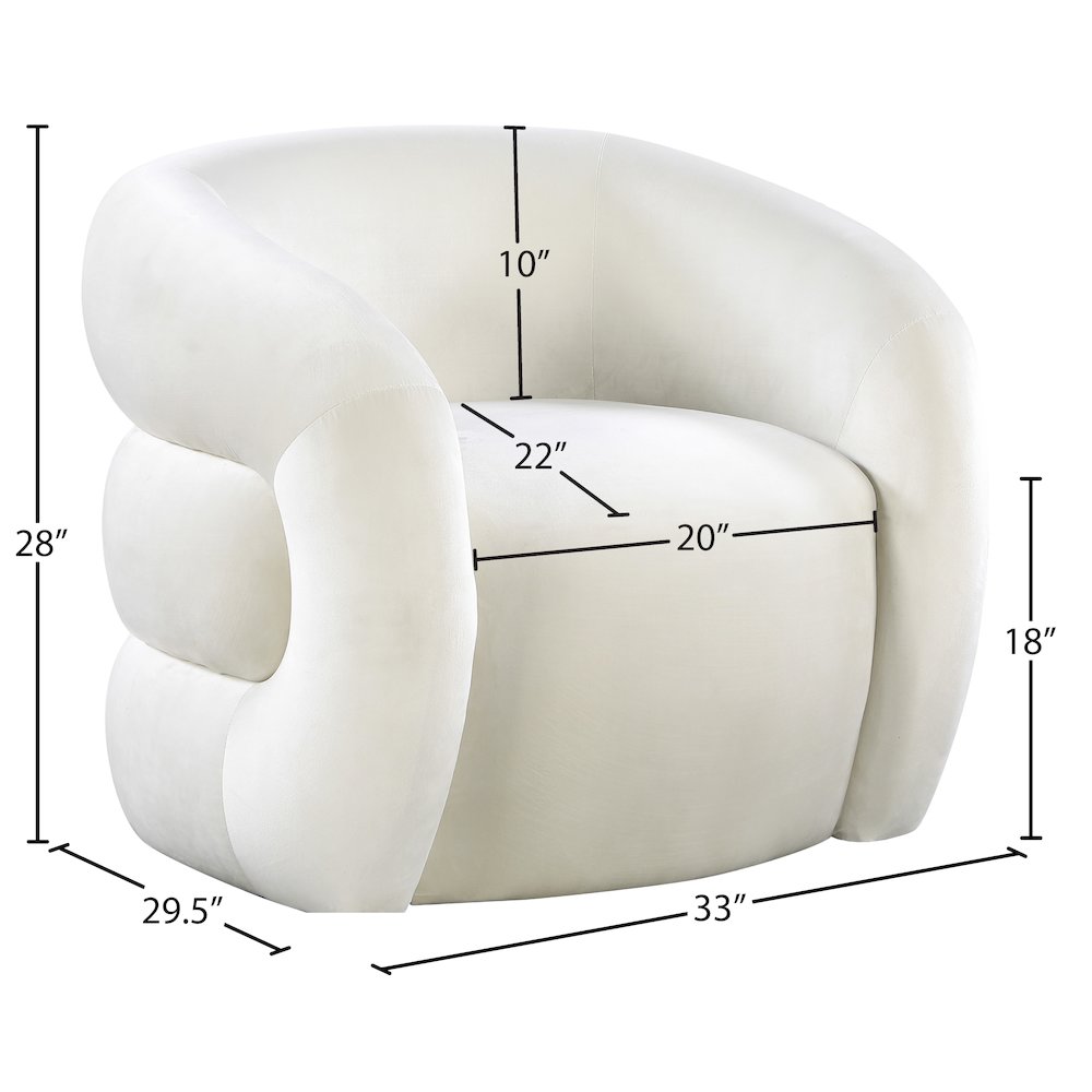 Roxbury Cream Velvet Accent Chair